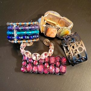 Bracelets Blue Green Purple - Lot of 5